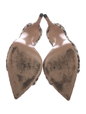 Gianvito Rossi Ponyhair Animal Print Slides