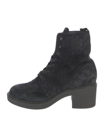 Gianvito Rossi Suede Combat Boots