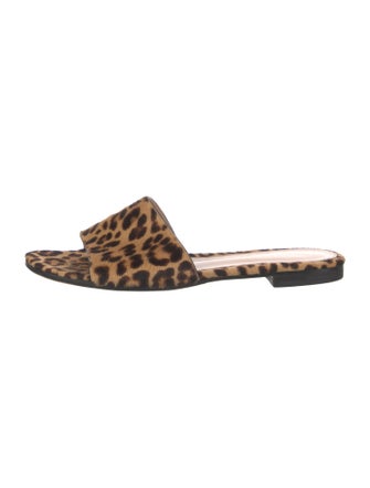 Gianvito Rossi Ponyhair Animal Print Slides