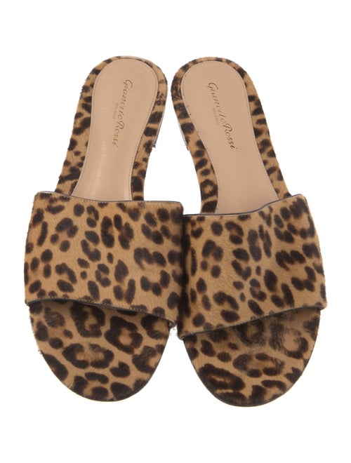 Gianvito Rossi Ponyhair Animal Print Slides