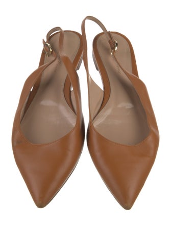 Gianvito Rossi Leather Slingback Flats