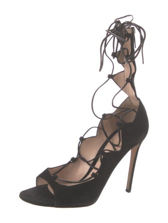 Gianvito Rossi Suede Cutout Accent Gladiator Sandals