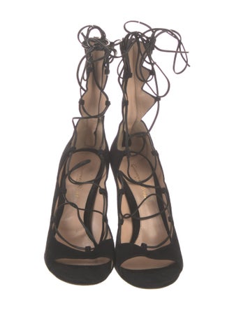 Gianvito Rossi Suede Cutout Accent Gladiator Sandals