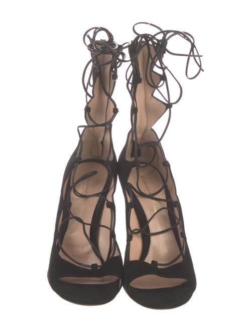 Gianvito Rossi Suede Cutout Accent Gladiator Sandals