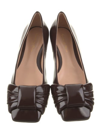 Gianvito Rossi Patent Leather Leather Trim Embellishment Flats
