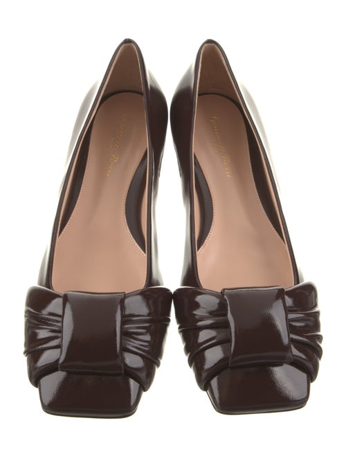 Gianvito Rossi Patent Leather Leather Trim Embellishment Flats