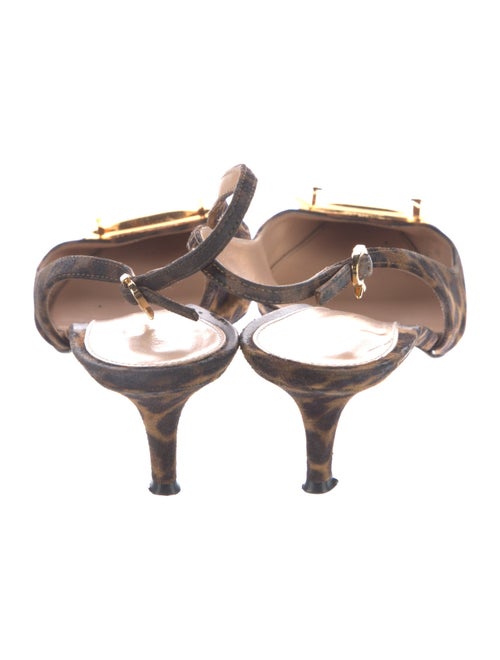 Gianvito Rossi Ponyhair Animal Print Slingback Pumps