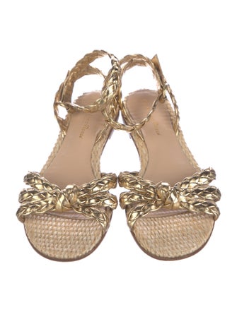 Gianvito Rossi Leather Braided Accents Espadrilles