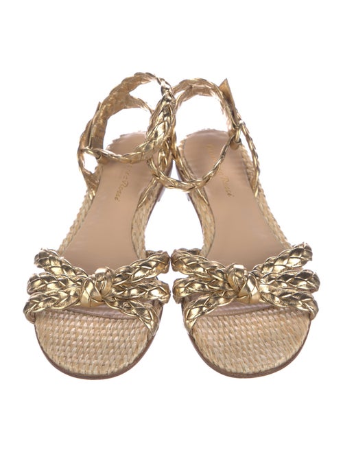 Gianvito Rossi Leather Braided Accents Espadrilles