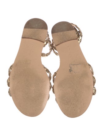 Gianvito Rossi Leather Braided Accents Espadrilles