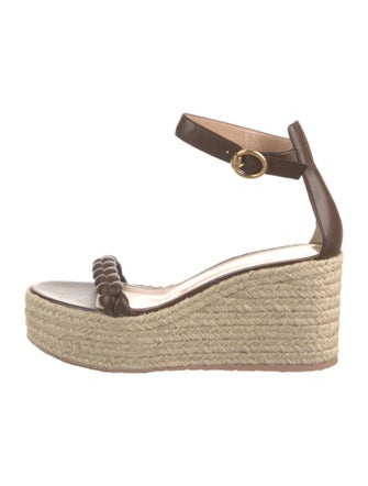 Gianvito Rossi Leather Braided Accents Espadrilles