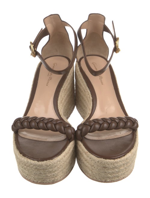 Gianvito Rossi Leather Braided Accents Espadrilles