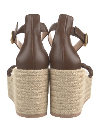 Gianvito Rossi Leather Braided Accents Espadrilles