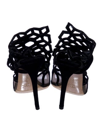 Gianvito Rossi Suede Mesh Accents Gladiator Sandals