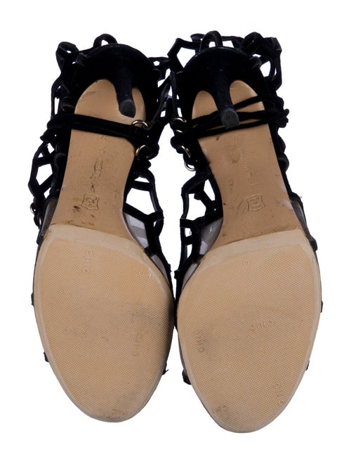 Gianvito Rossi Suede Mesh Accents Gladiator Sandals