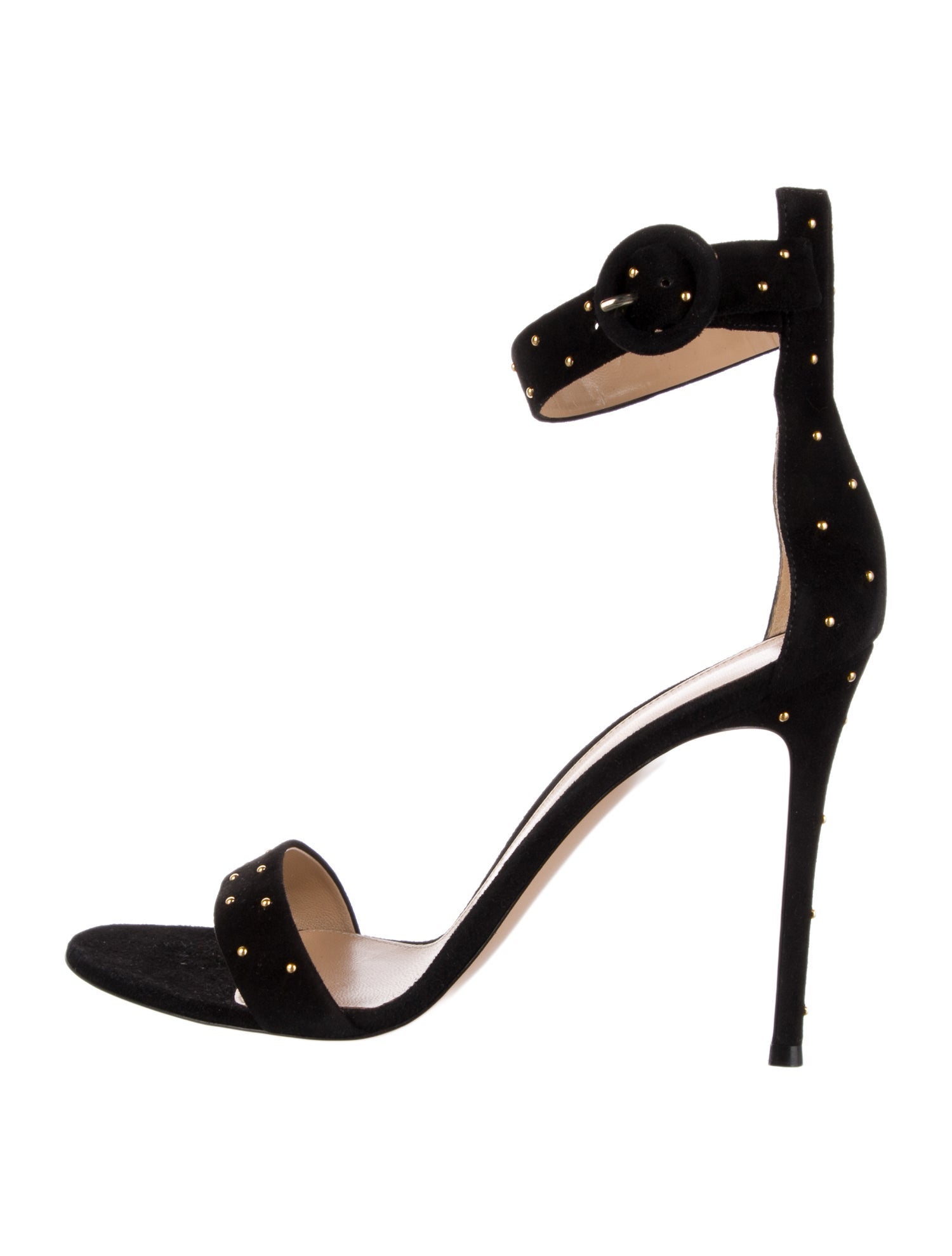 Gianvito Rossi Suede Studded Accents Sandals