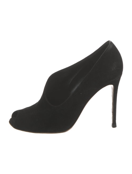 Gianvito Rossi Suede Cutout Accent Pumps