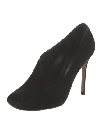 Gianvito Rossi Suede Cutout Accent Pumps
