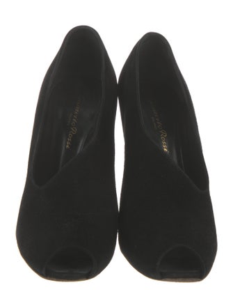 Gianvito Rossi Suede Cutout Accent Pumps