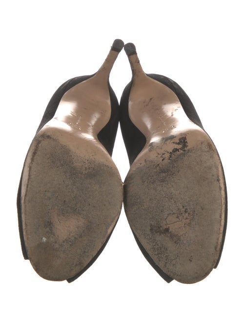 Gianvito Rossi Suede Cutout Accent Pumps