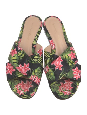 Gianvito Rossi Floral Print Slides