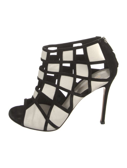 Gianvito Rossi Leather Colorblock Pattern Pumps