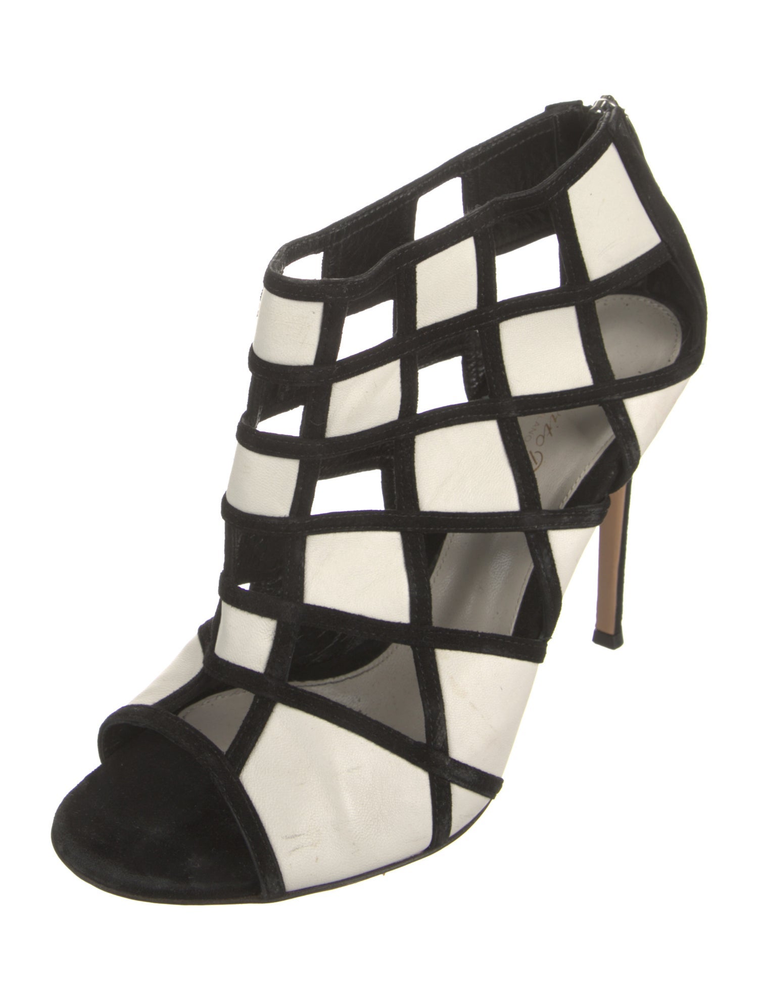 Gianvito Rossi Leather Colorblock Pattern Pumps