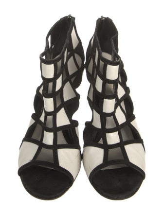 Gianvito Rossi Leather Colorblock Pattern Pumps