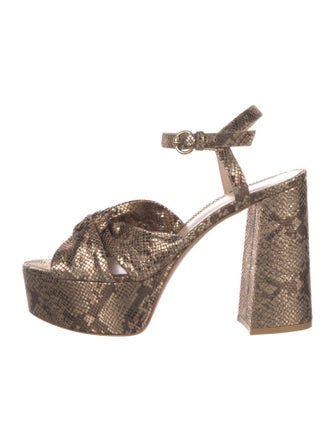 Gianvito Rossi Leather Animal Print Sandals