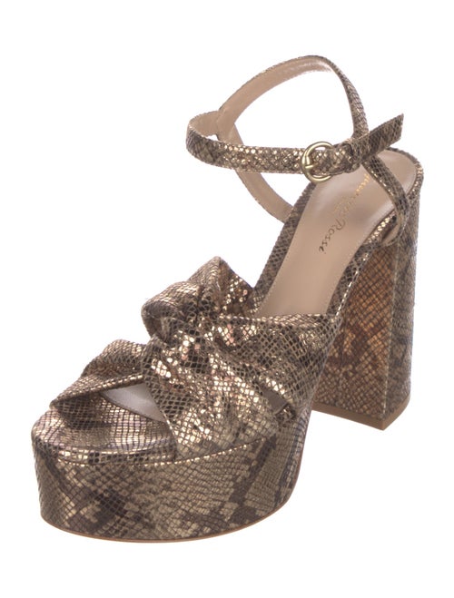 Gianvito Rossi Leather Animal Print Sandals