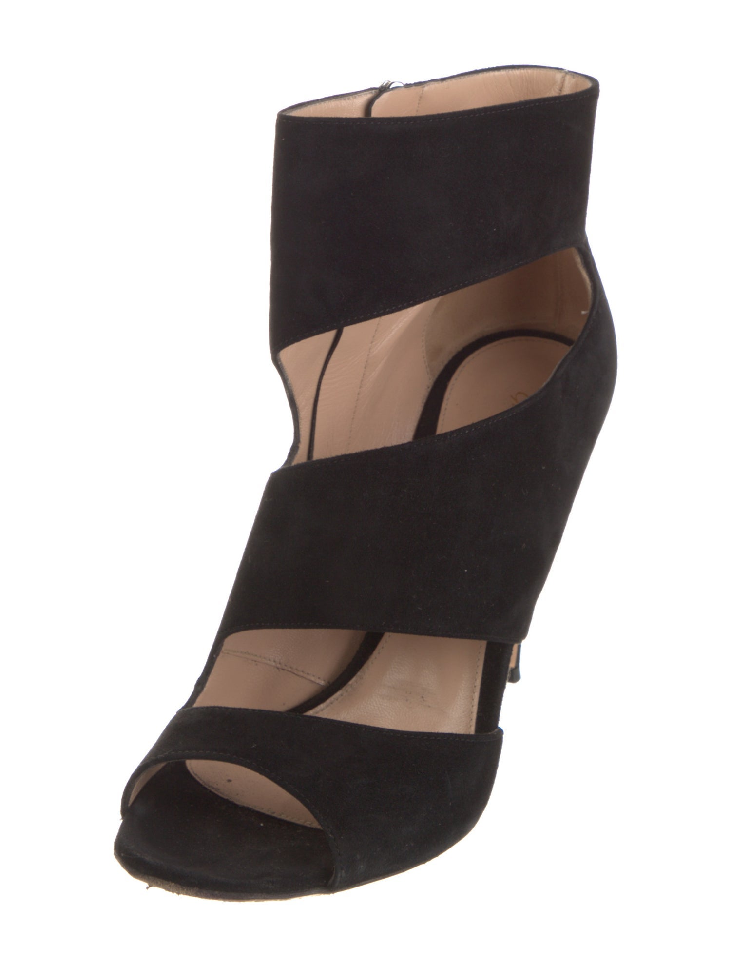 Gianvito Rossi Suede Cutout Accent Pumps