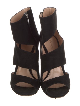 Gianvito Rossi Suede Cutout Accent Pumps