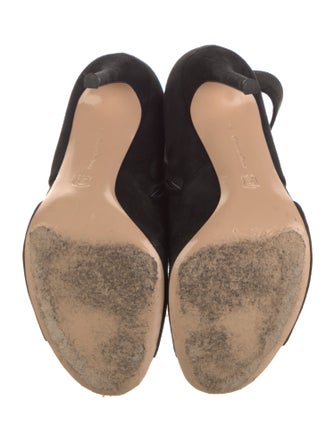 Gianvito Rossi Suede Cutout Accent Pumps