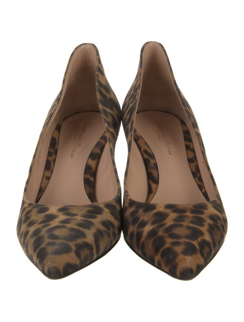 Gianvito Rossi Suede Animal Print Pumps
