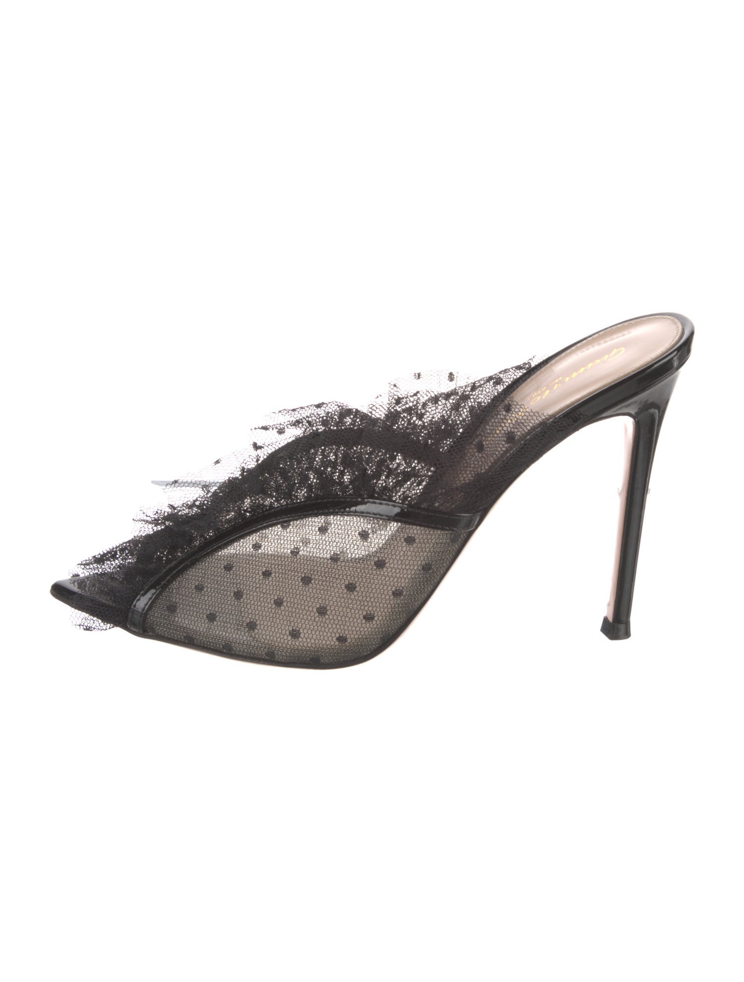 Gianvito Rossi Lace Ruffle Embellishment Mules