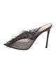 Gianvito Rossi Lace Ruffle Embellishment Mules