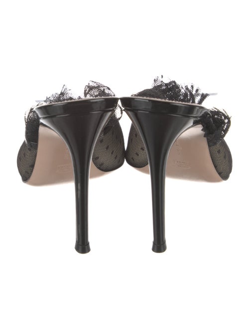Gianvito Rossi Lace Ruffle Embellishment Mules