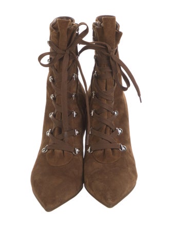 Gianvito Rossi Suede Lace-Up Boots