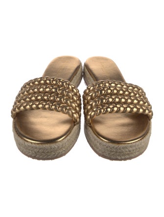 Gianvito Rossi Leather Braided Accents Espadrilles