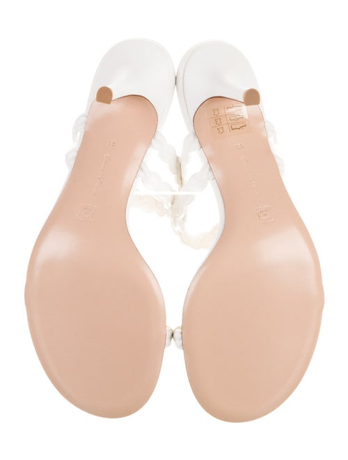 Gianvito Rossi Leather Scalloped Accent Slides