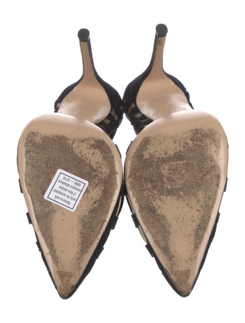 Gianvito Rossi Suede Mesh Accents Pumps