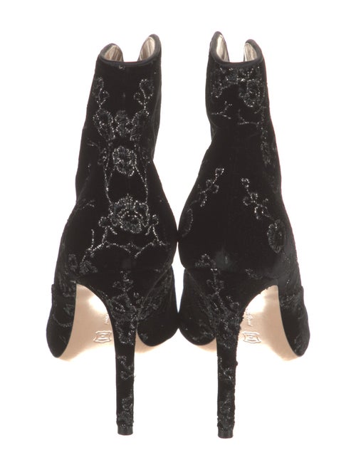 Gianvito Rossi Velvet Floral Print Lace-Up Boots
