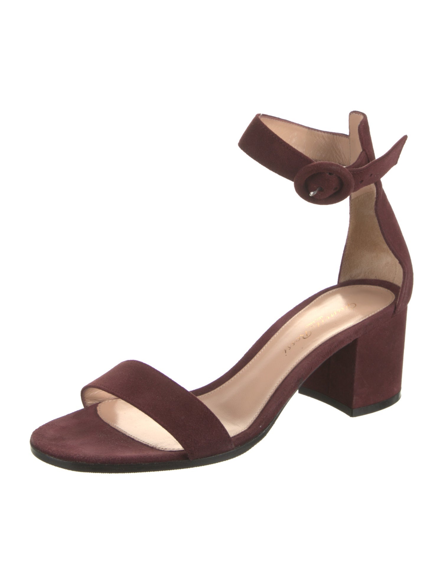 Gianvito Rossi Suede Leather Trim Embellishment Sandals