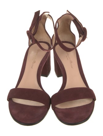 Gianvito Rossi Suede Leather Trim Embellishment Sandals