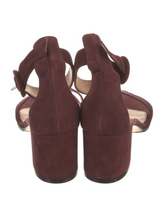 Gianvito Rossi Suede Leather Trim Embellishment Sandals