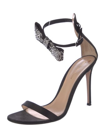 Gianvito Rossi Suede Crystal Embellishments Sandals