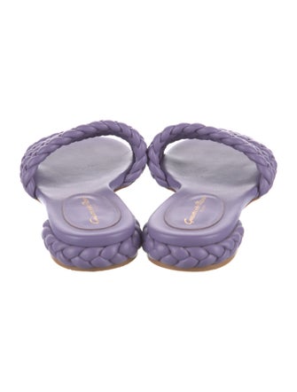 Gianvito Rossi Leather Braided Accents Slides