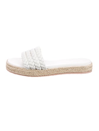 Gianvito Rossi Leather Braided Accents Espadrilles