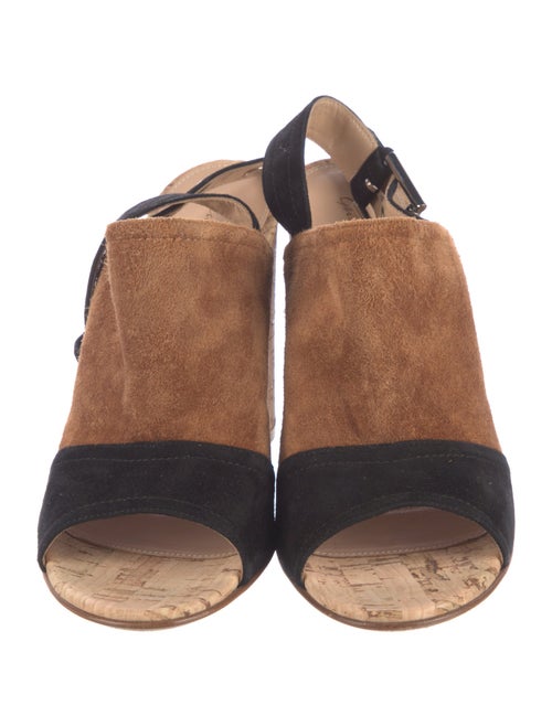 Gianvito Rossi Suede Colorblock Pattern Slingback Pumps