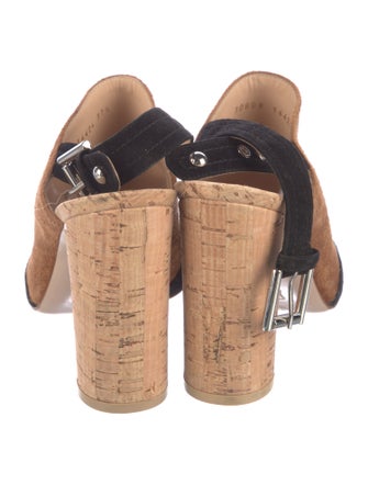 Gianvito Rossi Suede Colorblock Pattern Slingback Pumps